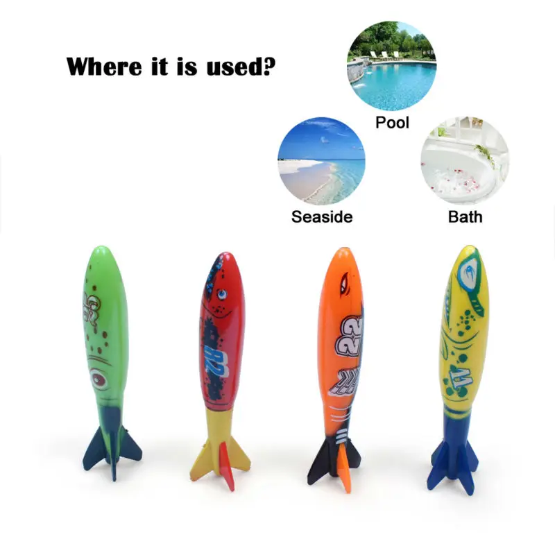 New Summer Torpedo Rocket Throwing Toy Funny Swimming Pool Diving Game Toys Children Underwater Dive Toy #CS - Image 5