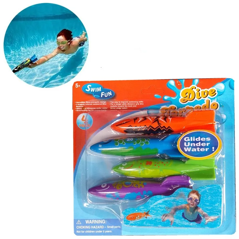 New Summer Torpedo Rocket Throwing Toy Funny Swimming Pool Diving Game Toys Children Underwater Dive Toy #CS - Image 2