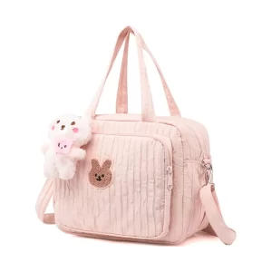 1pc Solid Color Baby Diaper Bags Organizer Maternity Bag Animal Cartoon Portable Nylon Mom Travel Tote Bag with Pendant
